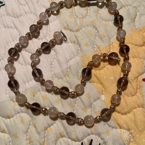Charcoal jade necklace and bracelet